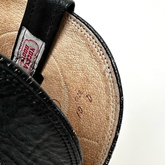 VINTAGE 1990S WESTERN BLACK LEATHER COWBOY BOOTS By Nocona Size- Men's 10D - Picture 10 of 10